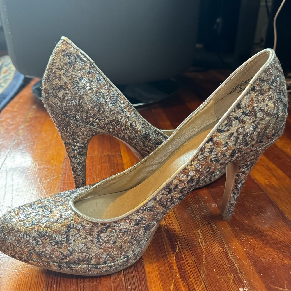 Gold and silver heels!